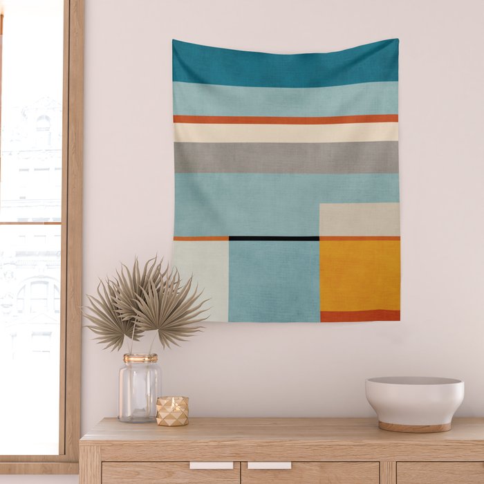 Geometric Minimalist Modern Artwork Wall Tapestry Gallery Image 2