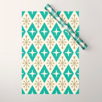 Mid Century Modern Atomic Triangle Pattern 105 Wrapping Paper Gallery Image 1