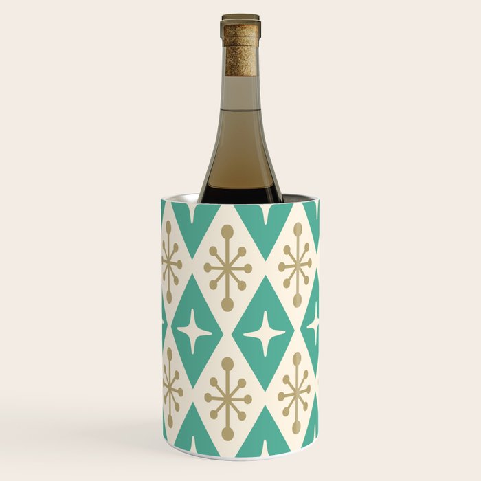 Mid Century Modern Atomic Triangle Pattern 105 Wine Chiller Gallery Image 2