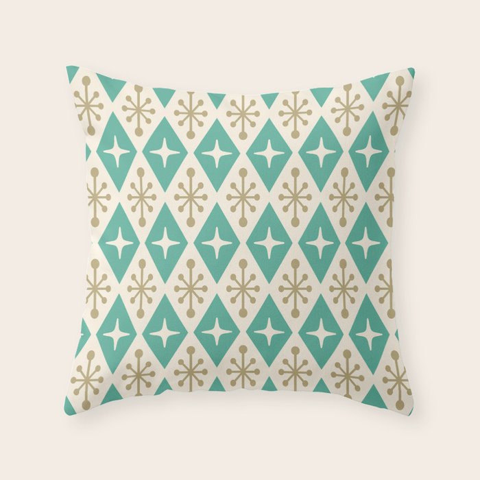 Mid Century Modern Atomic Triangle Pattern 105 Throw Pillow Gallery Image 6