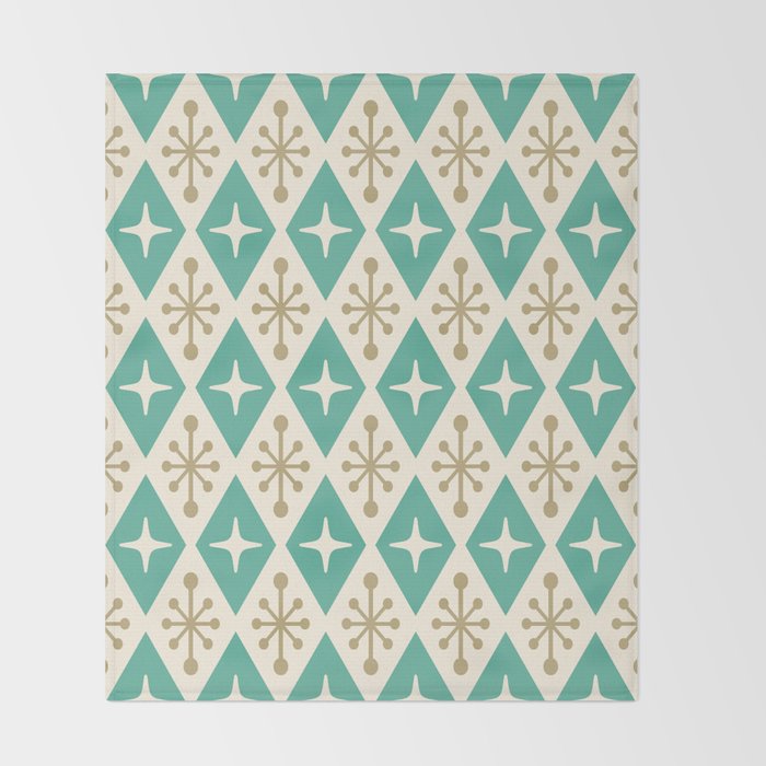 Mid Century Modern Atomic Triangle Pattern 105 Throw Blanket Gallery Image 2