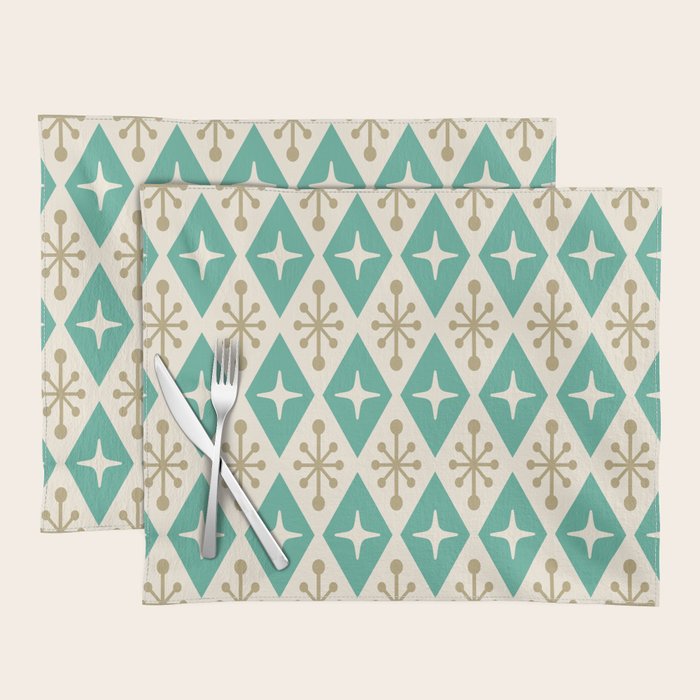 Mid Century Modern Atomic Triangle Pattern 105 Placemat Gallery Image 1