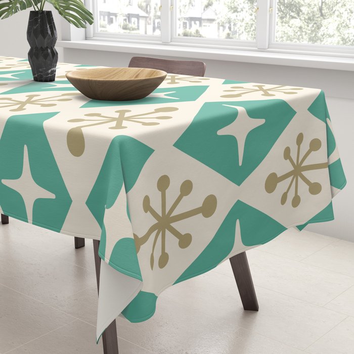 Mid Century Modern Atomic Triangle Pattern 105 Tablecloth Gallery Image 3