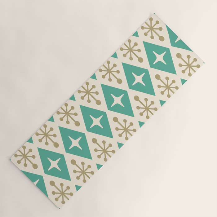 Mid Century Modern Atomic Triangle Pattern 105 Yoga Mat Gallery Image 1