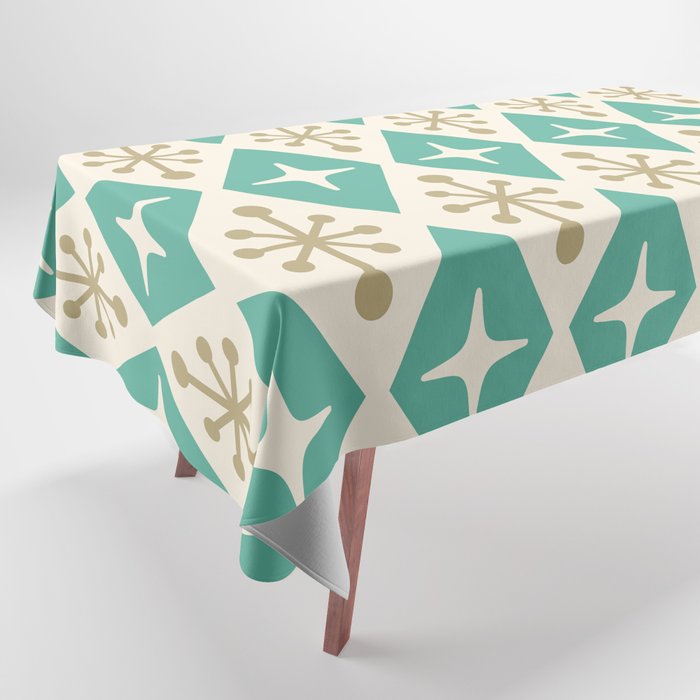 Mid Century Modern Atomic Triangle Pattern 105 Tablecloth Gallery Image 1