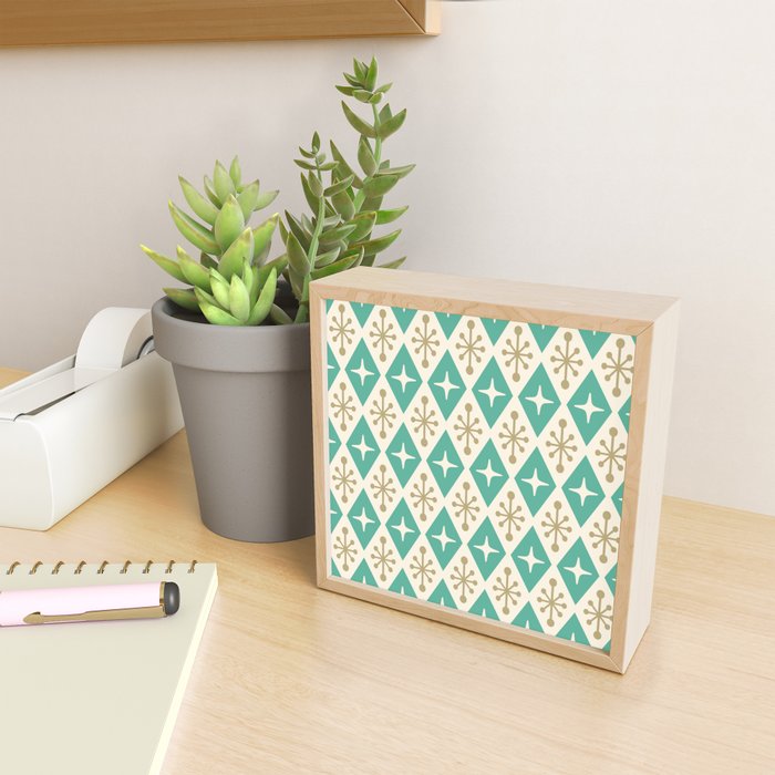 Mid Century Modern Atomic Triangle Pattern 105 Mini Art Print Gallery Image 2
