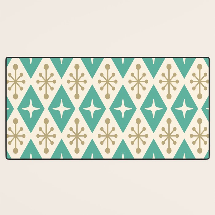 Mid Century Modern Atomic Triangle Pattern 105 Desk Mat Gallery Image 3