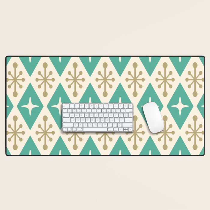 Mid Century Modern Atomic Triangle Pattern 105 Desk Mat Gallery Image 1