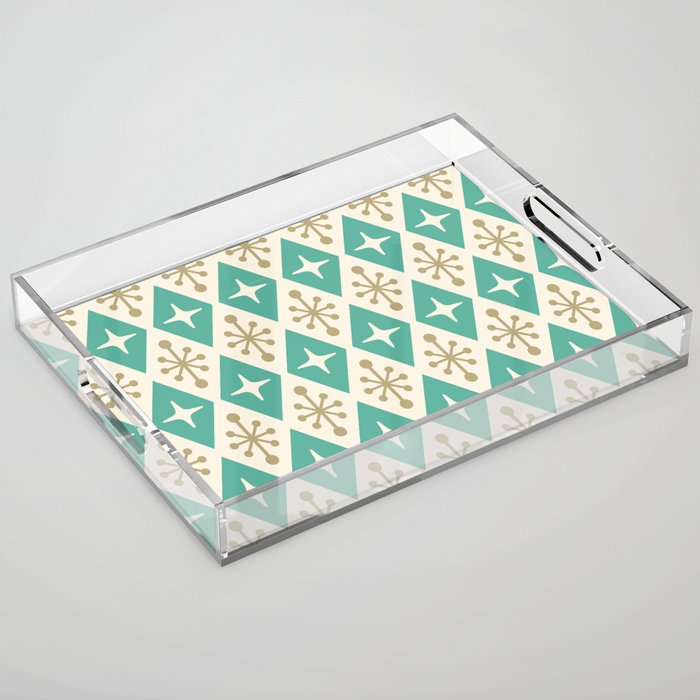 Mid Century Modern Atomic Triangle Pattern 105 Acrylic Tray Gallery Image 1