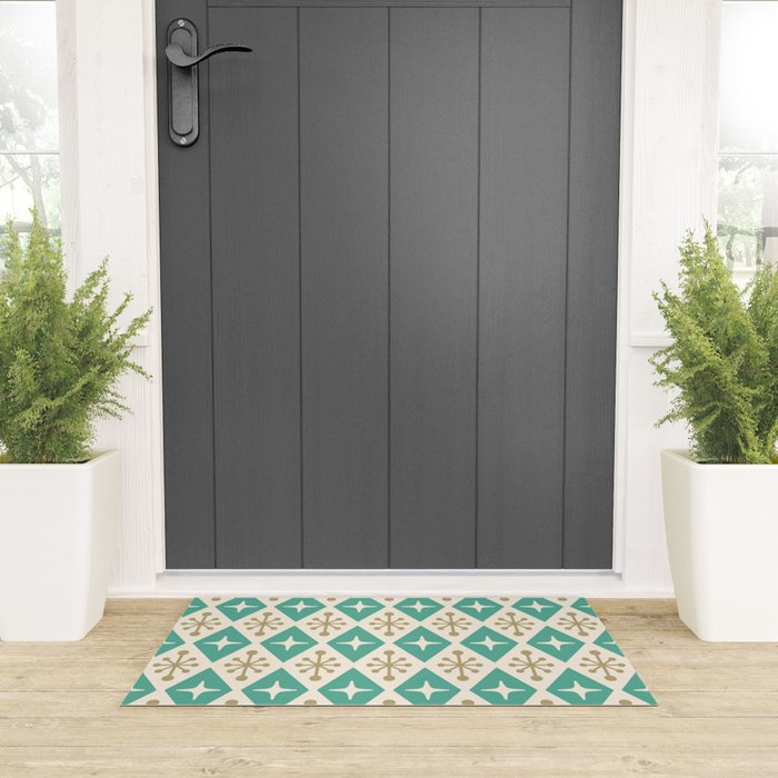 Mid Century Modern Atomic Triangle Pattern 105 Welcome Mat Gallery Image 3