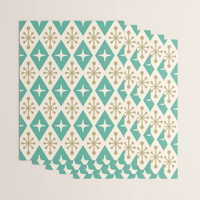 Mid Century Modern Atomic Triangle Pattern 105 Wrapping Paper Gallery Image 3