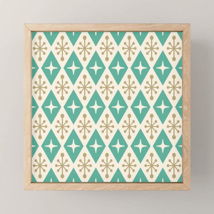 Mid Century Modern Atomic Triangle Pattern 105 Mini Art Print Gallery Image 1