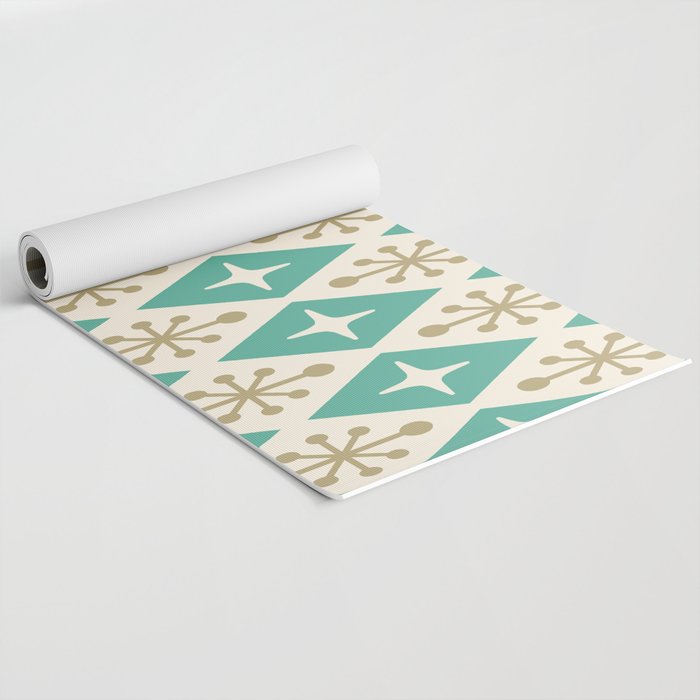 Mid Century Modern Atomic Triangle Pattern 105 Yoga Mat Gallery Image 2