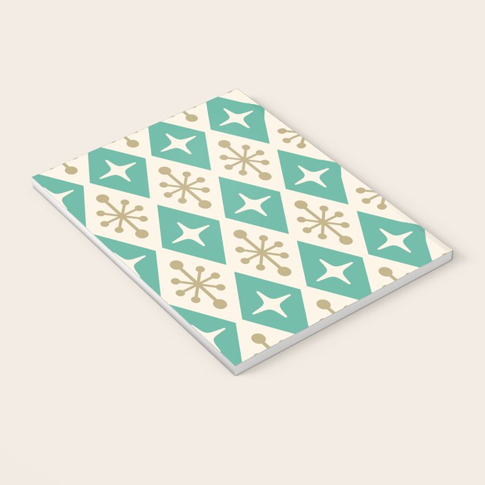 Mid Century Modern Atomic Triangle Pattern 105 Notebook Gallery Image 3