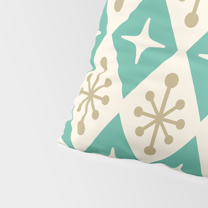 Mid Century Modern Atomic Triangle Pattern 105 Pillow Sham Gallery Image 4