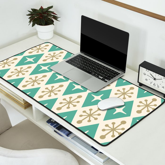 Mid Century Modern Atomic Triangle Pattern 105 Desk Mat Gallery Image 2