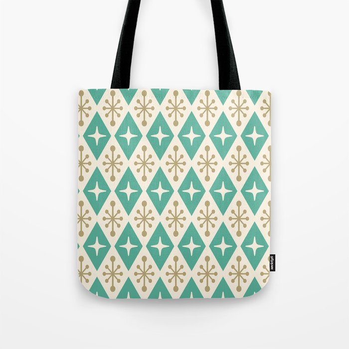 Mid Century Modern Atomic Triangle Pattern 105 Tote Bag Gallery Image 1