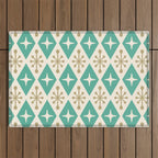 Mid Century Modern Atomic Triangle Pattern 105 Outdoor Rug Gallery Image 1