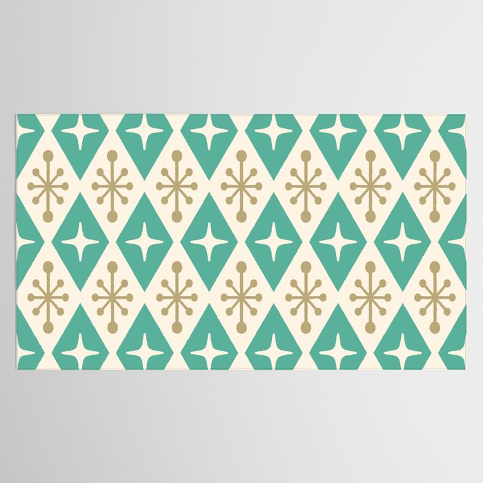 Mid Century Modern Atomic Triangle Pattern 105 Tablecloth Gallery Image 2