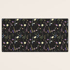 Moody Wildflowers Black Floral Pattern Desk Mat Gallery Image 3