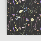 Moody Wildflowers Black Floral Pattern Poster Gallery Image 3