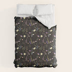 Moody Wildflowers Black Floral Pattern Comforter Gallery Image 6