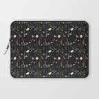Moody Wildflowers Black Floral Pattern Laptop Sleeve Gallery Image 1