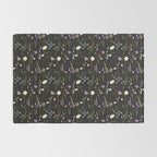 Moody Wildflowers Black Floral Pattern Rug Gallery Image 2