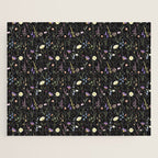 Moody Wildflowers Black Floral Pattern Jigsaw Puzzle Gallery Image 1