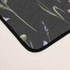 Moody Wildflowers Black Floral Pattern Desk Mat Gallery Image 4