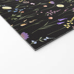 Moody Wildflowers Black Floral Pattern Welcome Mat Gallery Image 2