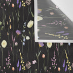 Moody Wildflowers Black Floral Pattern Wall Tapestry Gallery Image 3