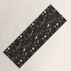 Moody Wildflowers Black Floral Pattern Yoga Mat Gallery Image 1