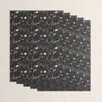 Moody Wildflowers Black Floral Pattern Wrapping Paper Gallery Image 3