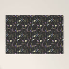 Moody Wildflowers Black Floral Pattern Welcome Mat Gallery Image 1