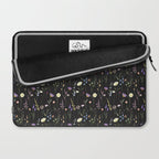 Moody Wildflowers Black Floral Pattern Laptop Sleeve Gallery Image 2
