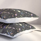 Moody Wildflowers Black Floral Pattern Pillow Sham Gallery Image 3