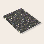 Moody Wildflowers Black Floral Pattern Notebook Gallery Image 2