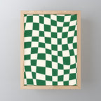 Wavy Checkered Green and White Mini Art Print Gallery Image 1