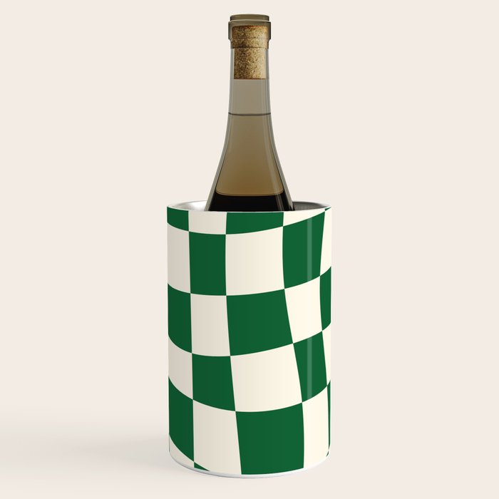 Wavy Checkered Green and White Wine Chiller Gallery Image 3