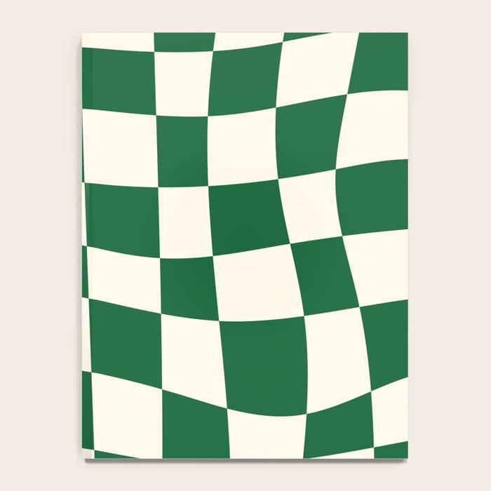 Wavy Checkered Green and White Notebook Gallery Image 4