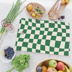 Wavy Checkered Green and White Cutting Board Gallery Image 2
