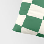 Wavy Checkered Green and White Pillow Sham Gallery Image 4