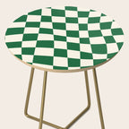 Wavy Checkered Green and White Side Table Gallery Image 2