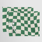 Wavy Checkered Green and White Placemat Gallery Image 1