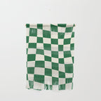 Wavy Checkered Green and White Wall Hanging Gallery Image 1