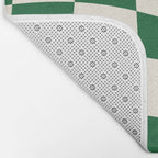 Wavy Checkered Green and White Bath Mat Gallery Image 2