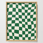 Wavy Checkered Green and White Serving Tray Gallery Image 1