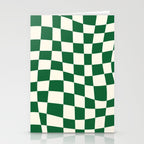 Wavy Checkered Green and White Stationery Card Gallery Image 2
