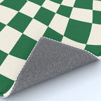 Wavy Checkered Green and White Rug Gallery Image 4